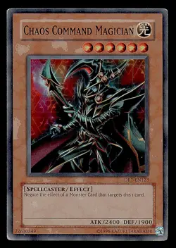 Yugioh! LP Chaos Command Magician DR1-EN123 Super Rare Unlimited Edition Card - Image 1