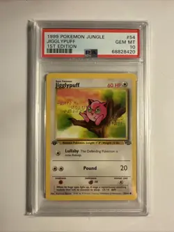 Pokemon TCG Jigglypuff 1st Edition Jungle Card 54/64 Regular Common PSA 10 - Image 1