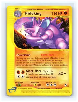 💥 Nidoking # 24/147 - AQUAPOLIS - Pokemon 2002 Vintage Card - Non Holo Foil - Image 1