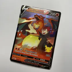 Pokemon TCG Lance's Charizard v SWSH133 Celebrations Black Star Promo Holo Card - Image 1