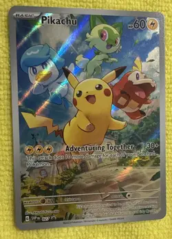 Pikachu 027 Sv: Scarlet & Violet Promo Pokemon TCG Cards Holo Near Mint - Image 2