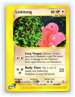 💥 Lickitung # 90/147 - AQUAPOLIS - Pokemon 2002 Vintage Card - Non Holo Foil - Image 1