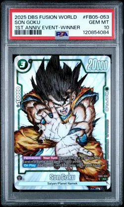 2025 DRAGON BALL SUPER CARD GAME FUSION WORLD 1ST ANNIVERSARY SON GOKU PSA 10 - Image 1