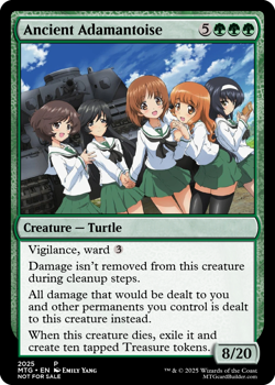 ANCIENT ADAMANTOISE : altered-art card for use w- MTG : sexy anime schoolgirls! - Image 1