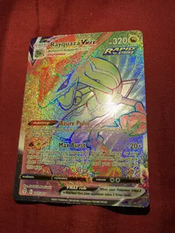 Rayquaza VMAX 217/203 Rainbow Hyper Secret Rare Evolving Skies Pokemon Card NM - Image 1