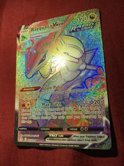 Rayquaza VMAX 217/203 Rainbow Hyper Secret Rare Evolving Skies Pokemon Card NM - Image 2