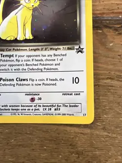 Dark Persian Pokemon Card, Wotc Black Star Promo #17 Holo Rare 2000. NM - Image 5