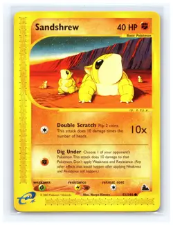 💥 Pokemon 2003 TCG Card Sandshrew (Skyridge) 92/144 Non Holo Vintage Card - Image 1