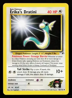 Erika's Dratini 42/132 Uncommon Gym Heroes Pokemon Card - Image 1