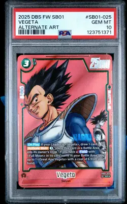 2025 DRAGON BALL SUPER CARD GAME FUSION WORLD MANGA BOOSTER 01 VEGETA PSA 10 - Image 1