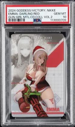 2024 GODDESS OF VICTORY: NIKKE GUN GIRL METAL CARD COLL EMMA: DARLING RED PSA 10 - Image 1
