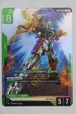 Wing Gundam Zero GD01-024 LR Foil - Newtype Rising Gundam Card Game TCG - NM - Image 1