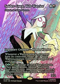 NM Borderless Foil Spider-Gwen, Web-Warrior, MTG, Marvel's Spider-Man, Magic, 24 - Image 1