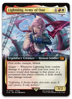 Lightning, Army of One (Extended Art) #498 (NM) Final Fantasy FIN Magic MTG - Image 1