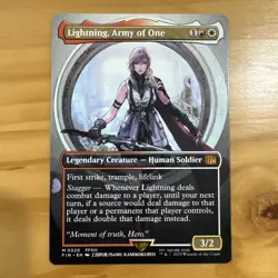 Lightning, Army of One (0320) (Borderless) Final Fantasy Regular (FIN), MTG NM - Image 1