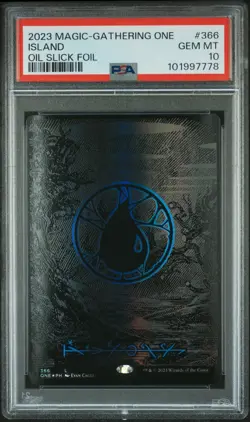 2023 MAGIC: THE GATHERING PHYREXIA: ALL WILL BE ONE OIL SLICK FOIL ISLAND PSA 10 - Image 1