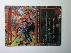 Foil Spider-Punk (0207) (Borderless) Magic MTG SPM NM Misprint **CRIMPED** - Image 5