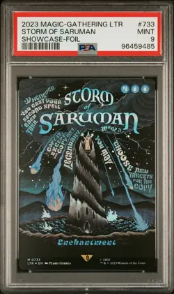 2023 MTG TALES OF MIDDLE-EARTH SHOWCASE-FOIL #733 STORM OF SARUMAN PSA 9 - Image 1