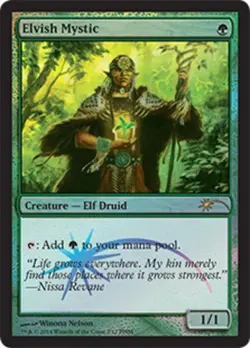 MTG Elvish Mystic - Foil FNM 2013, NM-Mint, English Promo: FNM - Image 1