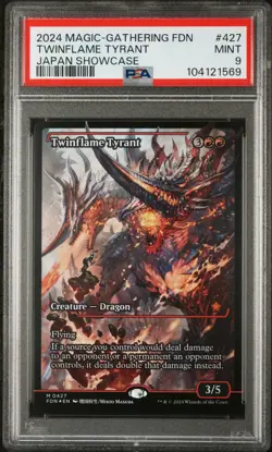 2024 MTG FOUNDATIONS JAPANESE SHOWCASE #427 TWINFLAME TYRANT PSA 9 - Image 1