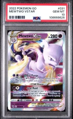 2022 POKEMON GO #031 MEWTWO VSTAR PSA 10 - Image 1