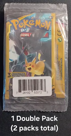 1 Double Pack Pokemon SM Team Up 3-card 2 Mini Booster Packs New Pikachu Zekrom - Image 1