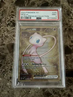 PSA 9 Gold Metal Mew Ex 205/165 Pokemon Scarlet Violet UPC Promo Card 151 - Image 1