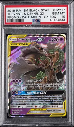 2019 POKEMON SM BLACK STAR PROMO PALE MOON-GX BOX TREVENANT & DUSKNOIR GX PSA 10 - Image 1