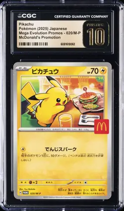 2025 POKEMON JPN MEGA EVOLUTION MCDONALDS PROMO #020/M-P PIKACHU CGC 10 PRISTINE - Image 1