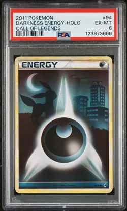 2011 POKEMON CALL OF LEGENDS #94 DARKNESS ENERGY-HOLO PSA 6 - Image 1