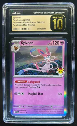 2025 Pokemon SV Prismatic Evolutions Sylveon Day Promo #040/131 CGC 10 Pristine - Image 1