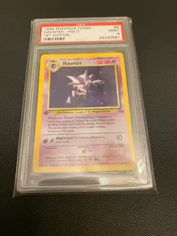 1999 Pokemon Fossil 1st Edition Holo Haunter #6 PSA 9 MINT - Image 1