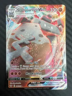 Pokemon TCG Stonjourner VMAX Sword & Shield Base Set 116/202 Holo Ultra Rare NM - Image 1