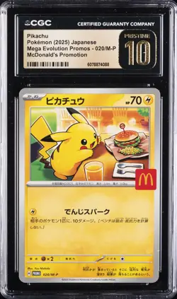 2025 POKEMON JAPANESE MCDONALDS PROMOS #020/M-P PIKACHU CGC 10 PRISTINE - Image 1
