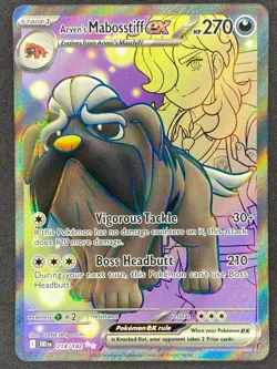 Pokemon Arven's Mabosstiff ex Full Art 218/182 DRI Destined Rivals NM - Image 1