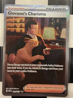 Pokemon Scarlet and Violet 151 Special Illustration Rare Giovanni's Charisma 204 - Image 1