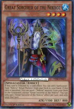 3 X YU-GI-OH GREAT SORCERER OF THE NEKROZ 1ST ED SUPER RARE NM/MINT THSF-EN011 - Image 1