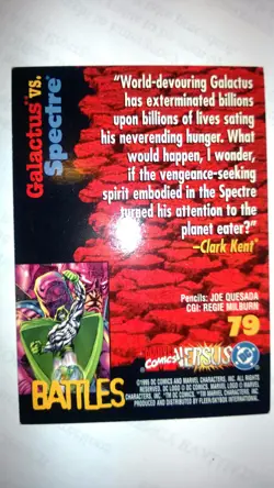 MARVEL VERSUS DC 1995 BASE CARD #79 GALACTUS VS SPECTRE - Image 2
