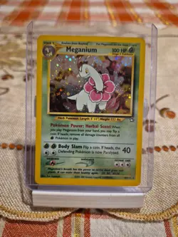 Pokemon TCG Meganium Neo Genesis Holo Rare Card 10/111 MOD PLAYED - Image 1