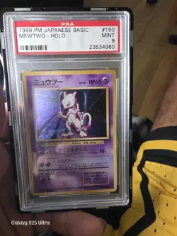 PSA 9 MINT Mewtwo #150 Japanese Base Set 1996 Pokemon Holo Rare Card - Image 1