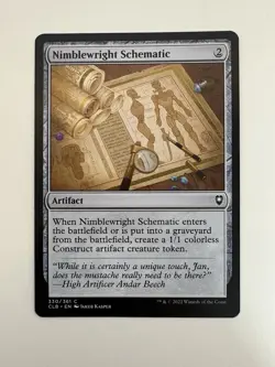 Nimblewright Schematic MTG Magic the Gathering Card NM Near Mint CLB - Image 1