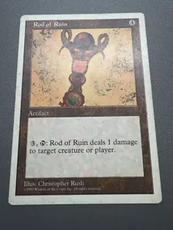 Rod of Ruin 5th Edition Core Set Magic the Gathering MTG HP 1997 - Image 1