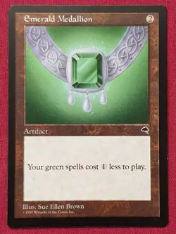 Magic The Gathering TEMPEST EMERALD MEDALLION artifact card MTG - Image 1