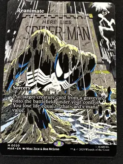 Reanimate 0020 Regular Borderless Marvels Spider-Man MTG NM - Image 1