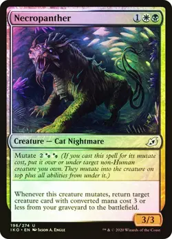 Necropanther #196 Ikoria MTG MAGIC CAT NIGHTMARE FOIL O252 - Image 1