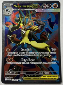 ENGLISH Mega Lucario ex 160/132 Ultra Rare Full Art Pokemon Mega Evolution NM - Image 1