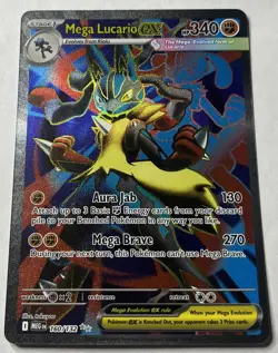 ENGLISH Mega Lucario ex 160/132 Ultra Rare Full Art Pokemon Mega Evolution NM - Image 2