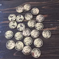 Pokemon TCG 21 Coin Lot tokens, flip coins, POGS In Tin - Image 1