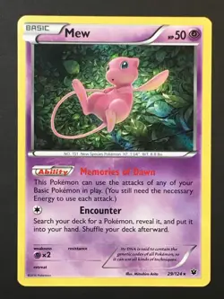 Pokemon TCG Mew 29/124 XY Fates Collide Holo Rare LP - Image 1