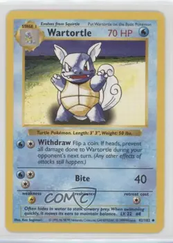 Wartortle Shadowless Pokemon Base Set #42 1999 - Image 1